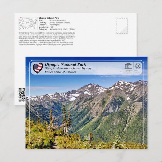 UNESCO WHS - Olympisch Nationaal Park - Mount Myst Briefkaart (Voorkant / Achterkant)