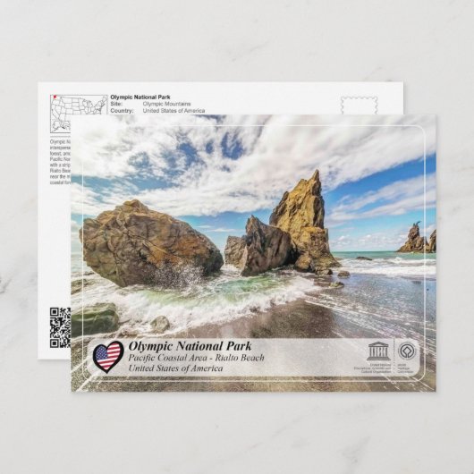 UNESCO WHS - Olympisch Nationaal Park - Rialto Bea Briefkaart (Voorkant / Achterkant)