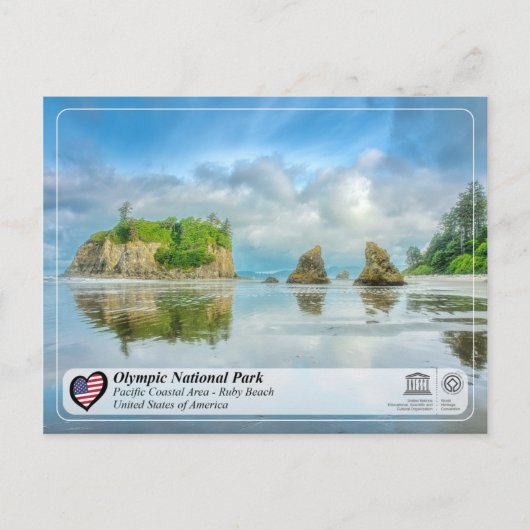 UNESCO WHS - Olympisch Nationaal Park - Ruby Beach Briefkaart (Voorkant)