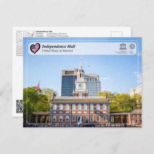 UNESCO WHS - Onafhankelijkheidszaal Briefkaart (Voorkant / Achterkant)