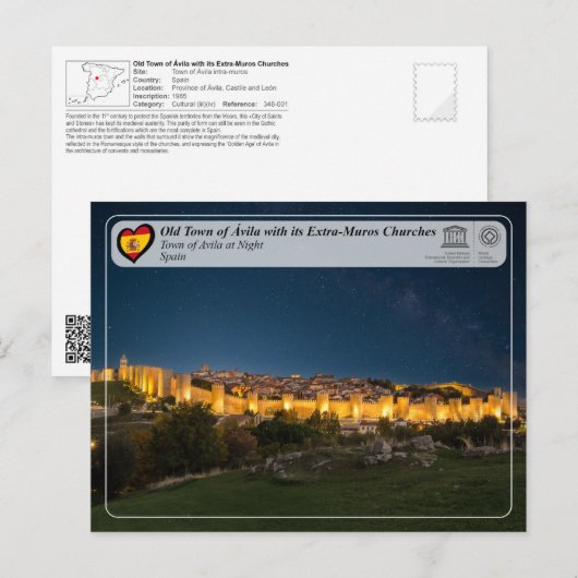 UNESCO WHS - Oude Stad van Ávila en zijn muren Briefkaart (Voorkant / Achterkant)