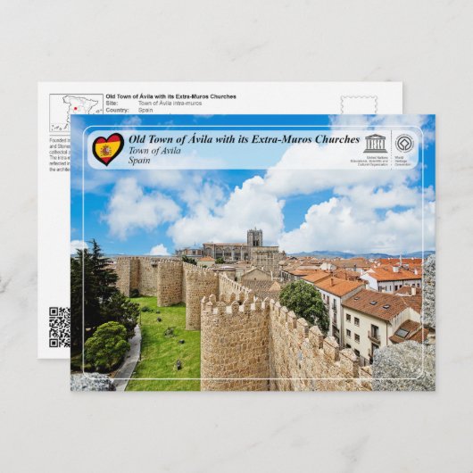 UNESCO WHS - Oude Stad van Ávila en zijn muren Briefkaart (Voorkant / Achterkant)