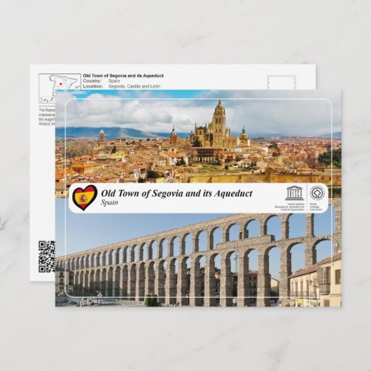 UNESCO WHS - Oude Stad van Segovia en het Aquaduct Briefkaart (Voorkant / Achterkant)