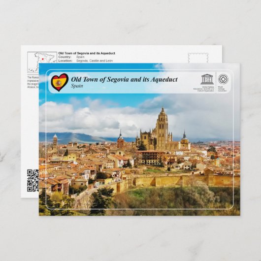 UNESCO WHS - Oude Stad van Segovia en het Aquaduct Briefkaart (Voorkant / Achterkant)