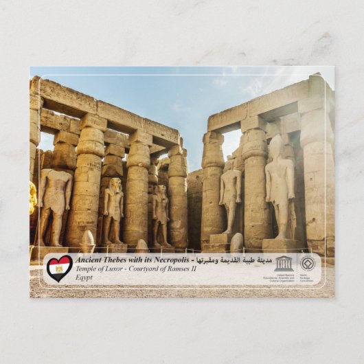 UNESCO WHS - Oude Thebes - Tempel van Luxor Briefkaart (Voorkant)