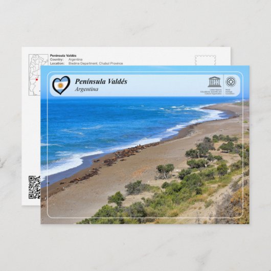 UNESCO WHS - Península Valdés Briefkaart (Voorkant / Achterkant)