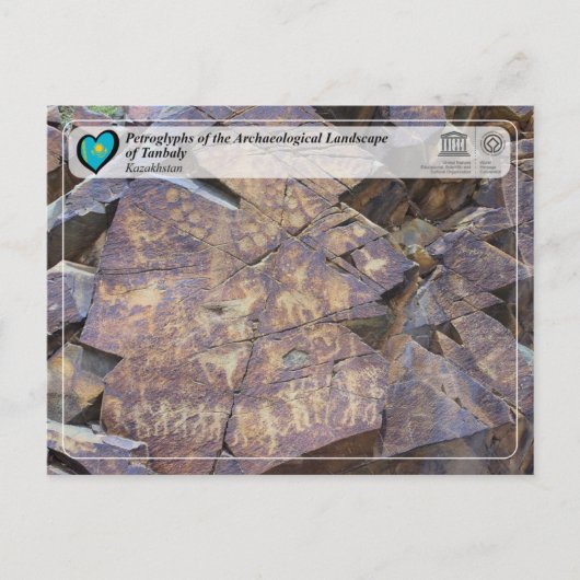 UNESCO WHS - Petroglyphs van Tanbaly Briefkaart (Voorkant)