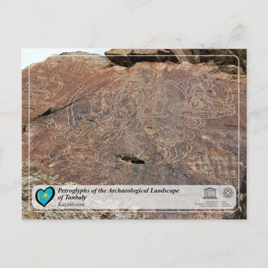 UNESCO WHS - Petroglyphs van Tanbaly Briefkaart (Voorkant)