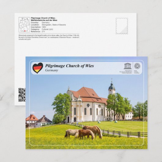 UNESCO WHS - Pilgrimage Church of Wies Briefkaart (Voorkant / Achterkant)
