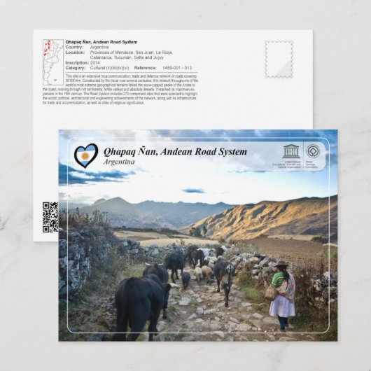 UNESCO WHS - Qhapaq Ñan, Andean Road System Briefkaart (Voorkant / Achterkant)