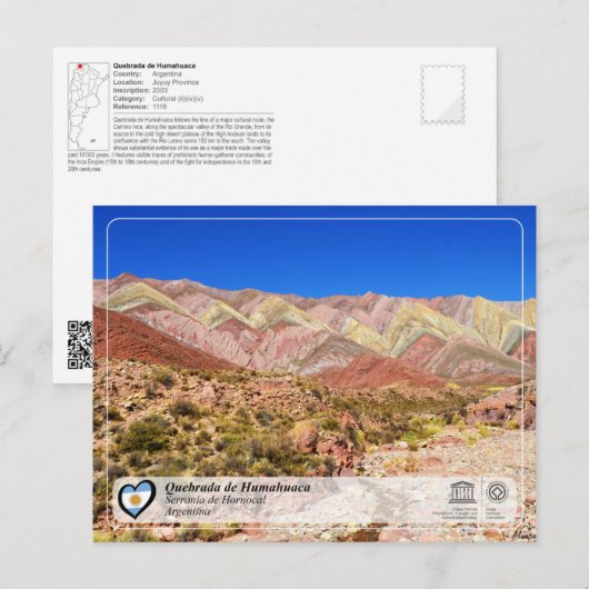 UNESCO WHS - Quebrada de Humahuaca Briefkaart (Voorkant / Achterkant)