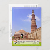 UNESCO WHS - Qutb Minar en zijn monumenten Delhi Briefkaart (Voorkant / Achterkant)