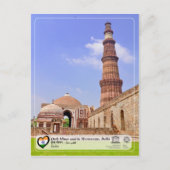 UNESCO WHS - Qutb Minar en zijn monumenten Delhi Briefkaart (Voorkant)