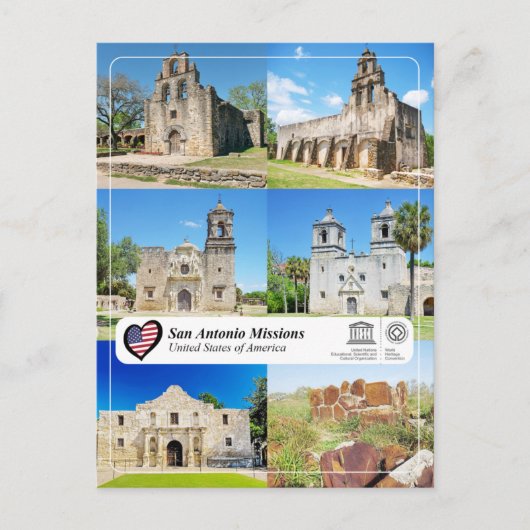 UNESCO WHS - San Antonio Missies Briefkaart (Voorkant)