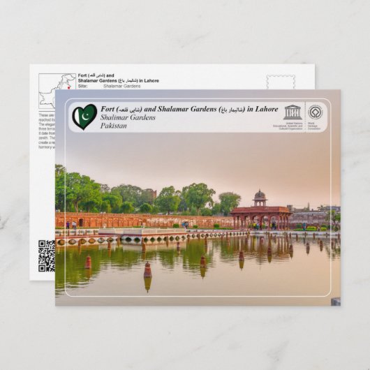 UNESCO WHS - Shalamar Gardens - شالامار باغ  Briefkaart (Voorkant / Achterkant)