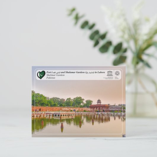 UNESCO WHS - Shalamar Gardens - شالامار باغ  Briefkaart (Staand voorkant)