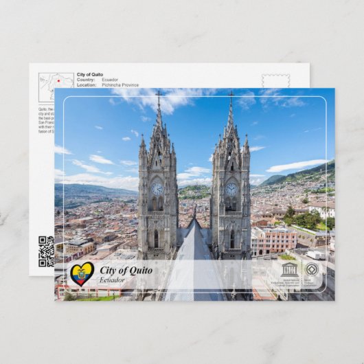UNESCO WHS - Stad Quito Briefkaart (Voorkant / Achterkant)