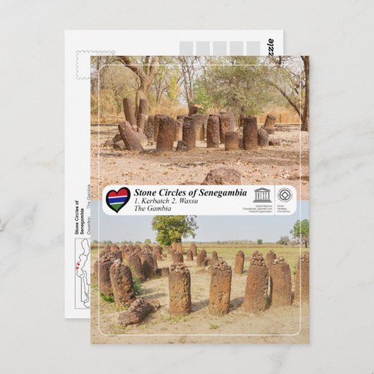 UNESCO WHS - Stone Circles of Senegambia Briefkaart (Voorkant / Achterkant)