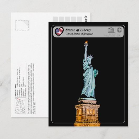 UNESCO WHS - Vrijheidsbeeld Briefkaart (Voorkant / Achterkant)