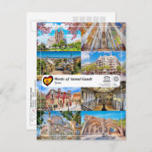 UNESCO WHS - Werken van Antoni Gaudi Briefkaart (Voorkant / Achterkant)