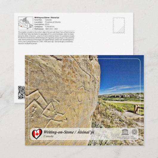 UNESCO WHS - Writing-on-Stone / Áísínai'pi Briefkaart (Voorkant / Achterkant)