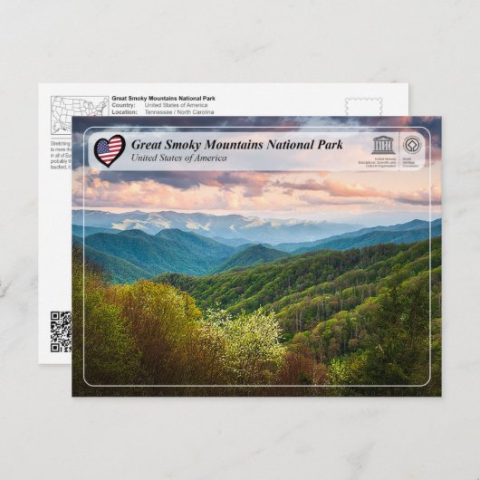 UNESCO WHV - Nationaal Park Grote Smoky Mountains Briefkaart (Voorkant / Achterkant)