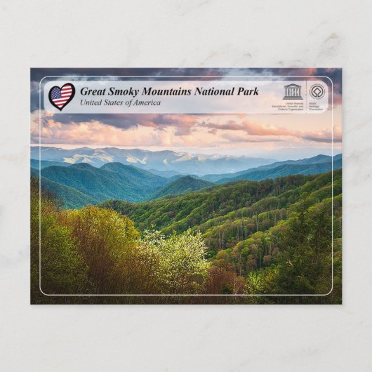 UNESCO WHV - Nationaal Park Grote Smoky Mountains Briefkaart (Voorkant)