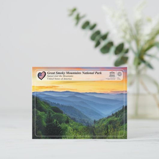 UNESCO WHV - Nationaal Park Grote Smoky Mountains Briefkaart (Staand voorkant)