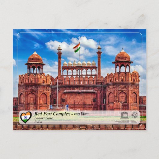 UNESCO WHV - Red Fort Complex - ला ल ला Briefkaart (Voorkant)