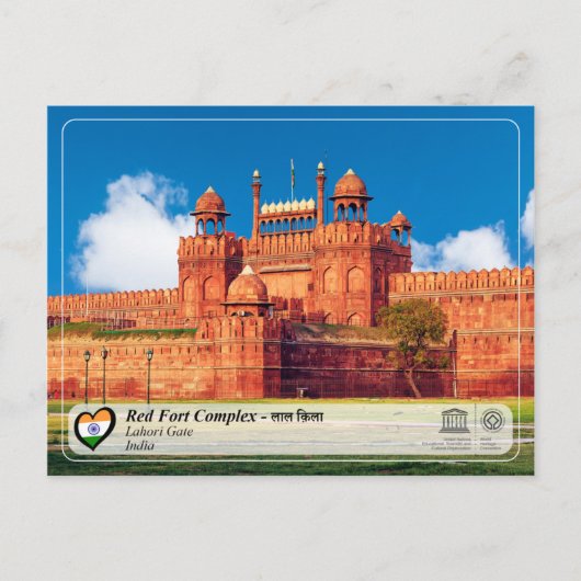 UNESCO WHV - Red Fort Complex - ला ल ला Briefkaart (Voorkant)