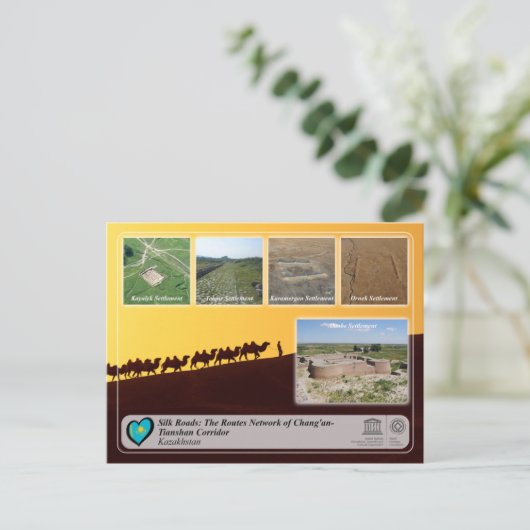 UNESCO WHV - Zijderwegen - Kazachse sites Briefkaart (Staand voorkant)