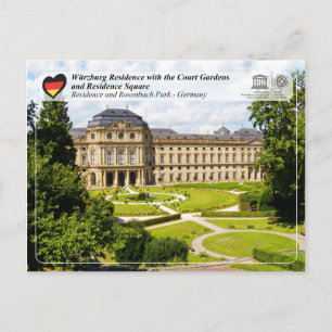 UNESCO - Würzburg Verblijf bij het Hof Tuinen Briefkaart