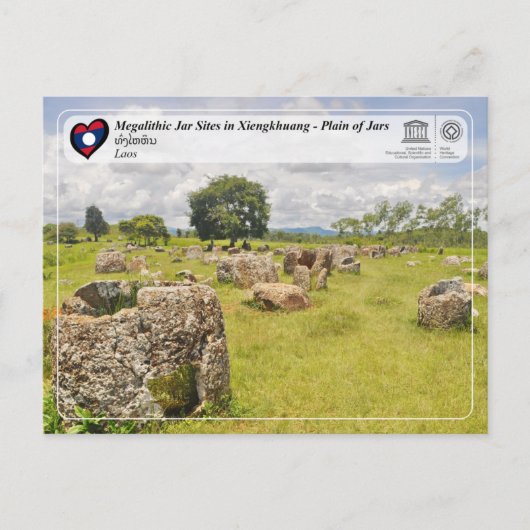 UNESCO - Xiengkhuang - Plain of Jars - ທົ່ ງ ຫ ຫິ Briefkaart (Voorkant)