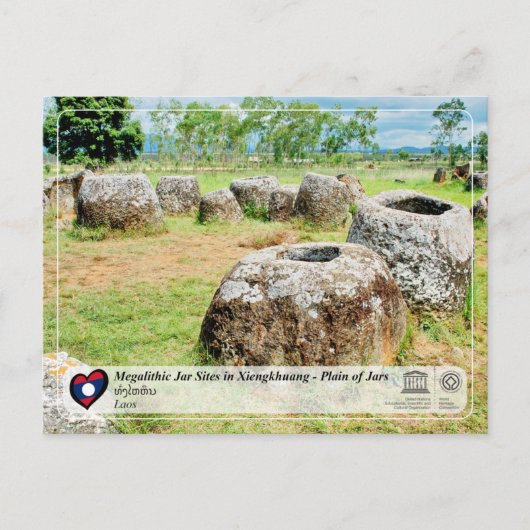 UNESCO - Xiengkhuang - Plain of Jars - ທົ່ ງ ຫ ຫິ Briefkaart (Voorkant)