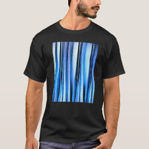 Uneven artistieke, verticale strepen blauwe plekke t-shirt