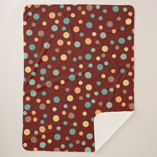 Uneven Scattered Polka Dot Vector Naadloos Patroon Sherpa Deken (Voorkant)