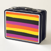 Uneven strepen - zwart, roze, Oranje en geel (Achterkant)