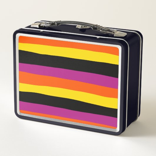 Uneven strepen - zwart, roze, Oranje en geel (Achterkant)