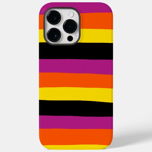 Uneven strepen - zwart, roze, Oranje en geel Case-Mate iPhone Case (Achterkant)