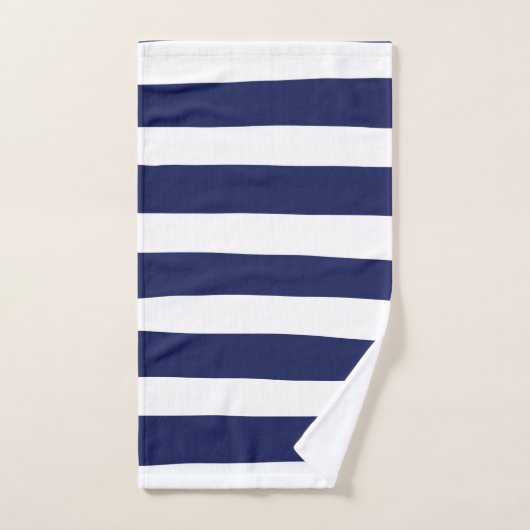 Uneven Stripes - blauw en wit Bad Handdoek (Handdoek)