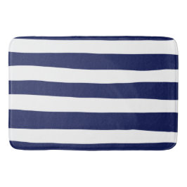Uneven Stripes - blauw en wit Badmat