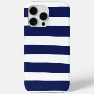 Uneven Stripes - blauw en wit iPhone 15 Pro Max Hoesje