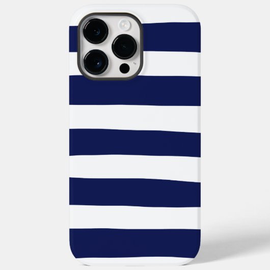 Uneven Stripes - blauw en wit Case-Mate iPhone Case (Achterkant)