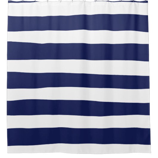 Uneven Stripes - blauw en wit Douchegordijn (Voorkant)