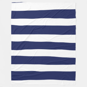 Uneven Stripes - blauw en wit Fleece Deken
