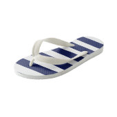 Uneven Stripes - blauw en wit Kinder Teenslippers (Schuin)