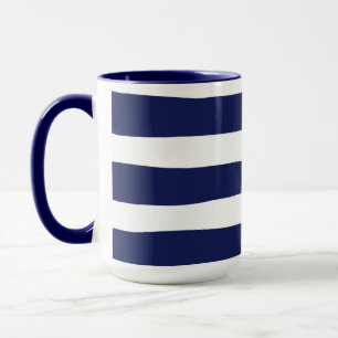 Uneven Stripes - blauw en wit Mok