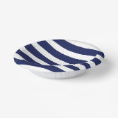 Uneven Stripes - blauw en wit Papieren Kommen (Gebogen)