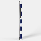 Uneven Stripes - blauw en wit Samsung Galaxy Hoesje (Rechterkant)