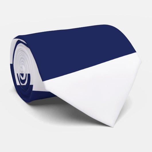 Uneven Stripes - blauw en wit Stropdas (Opgerold)